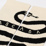 Cross Socks Snake | Cream Black