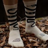 Cross Socks Snake | Cream Black