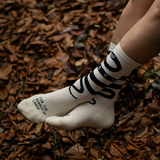 Cross Socks Snake | Cream Black