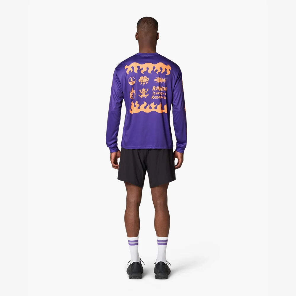 Camiseta manga larga de running Wild Tee Apocalypse Running Club, color Purple – vista 8