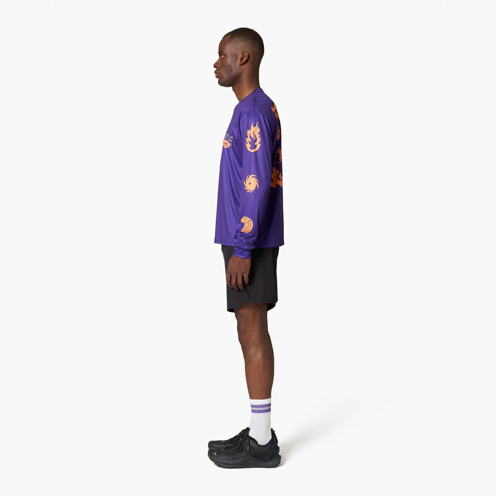 Camiseta manga larga de running Wild Tee Apocalypse Running Club, color Purple – vista 10
