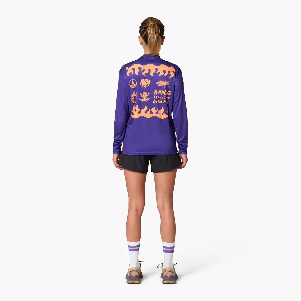 Camiseta manga larga de running Wild Tee Apocalypse Running Club, color Purple – vista 7