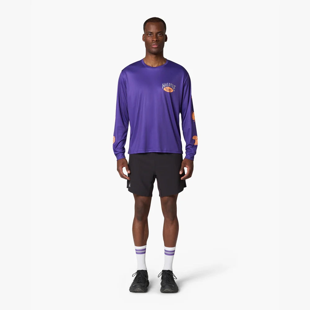 Camiseta manga larga de running Wild Tee Apocalypse Running Club, color Purple – vista 5
