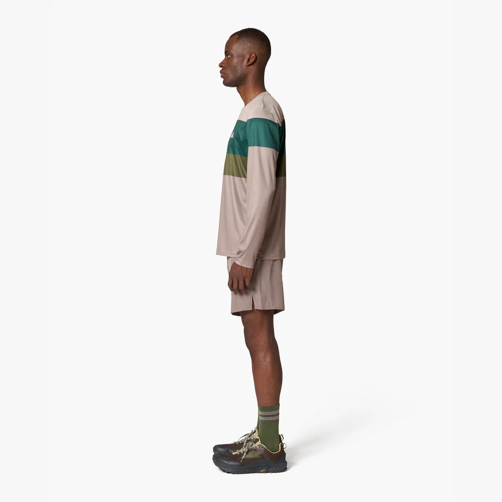 Camiseta manga larga de running Wild Tee Color Block para hombre, color Fallen Rock – vista 5