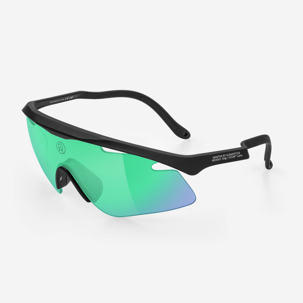 Gafas de running Alba Optics Mantra, Black F-L Beetle – vista 3/4, lente activado