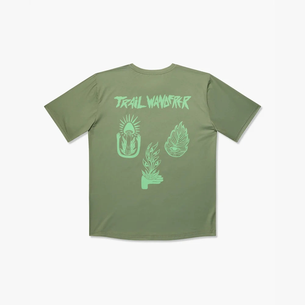 Camiseta de running Wild Tee Trail Wanderer, color Khaki – vista 3