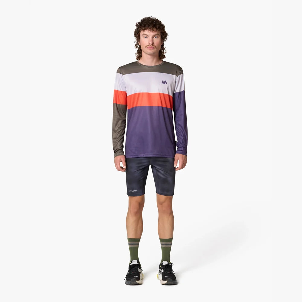 Camiseta manga larga de running Wild Tee Color Block para hombre, color Red – vista 2