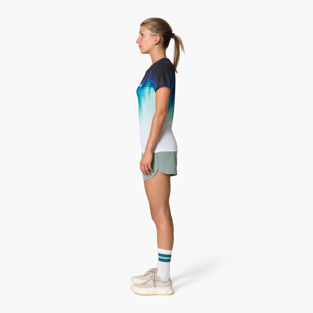 Camiseta de running Wild Tee Gradient Race para mujer, color Teal – vista 7