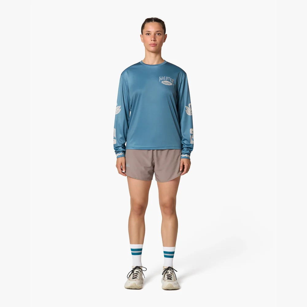 Camiseta manga larga de running Wild Tee Trail Wanderer, color Lead – vista 4