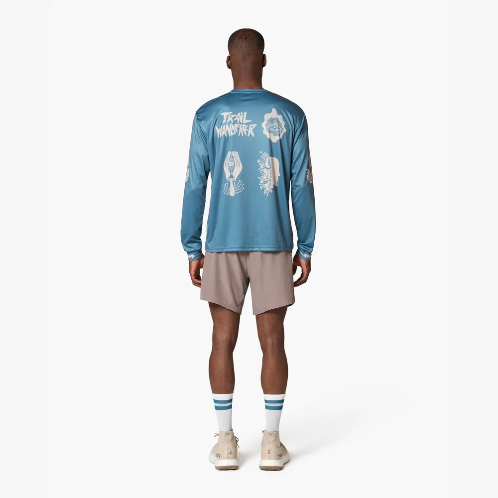 Camiseta manga larga de running Wild Tee Trail Wanderer, color Lead – vista 6