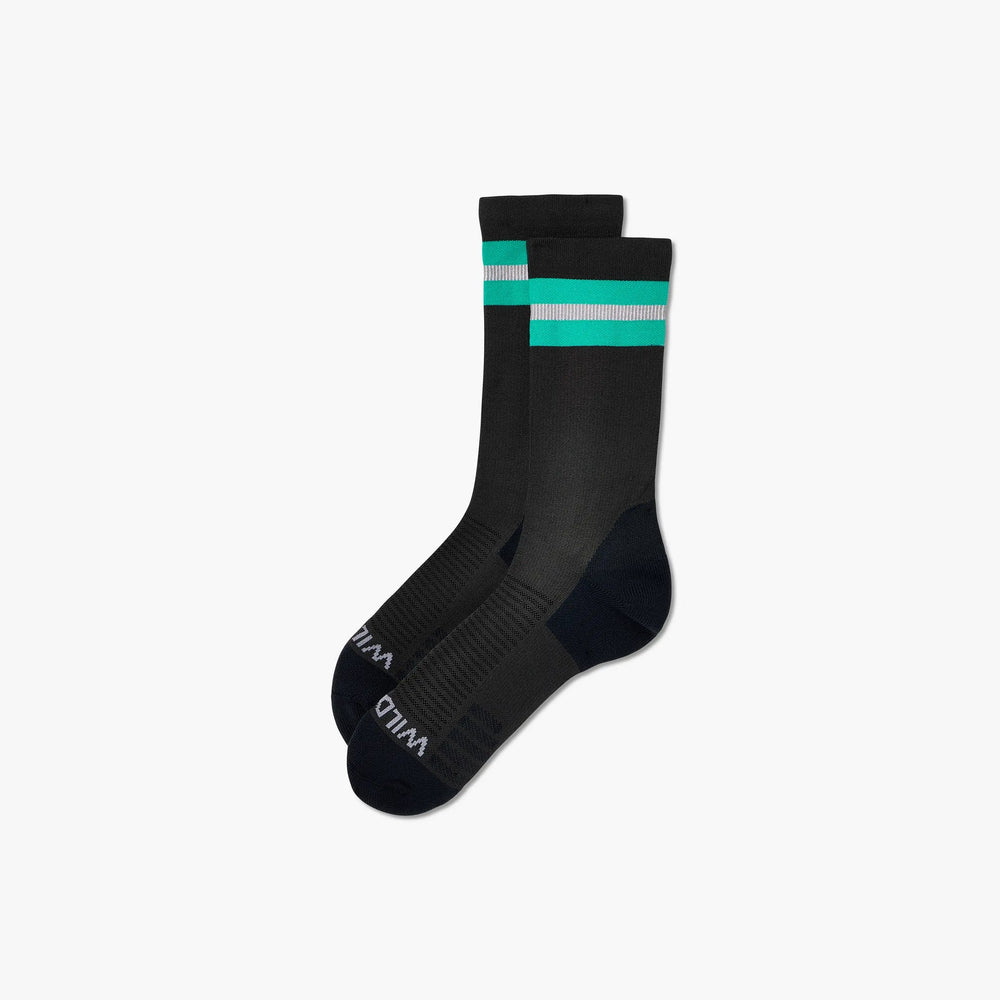Medias de running Wild Tee Rockies, color Black/Green