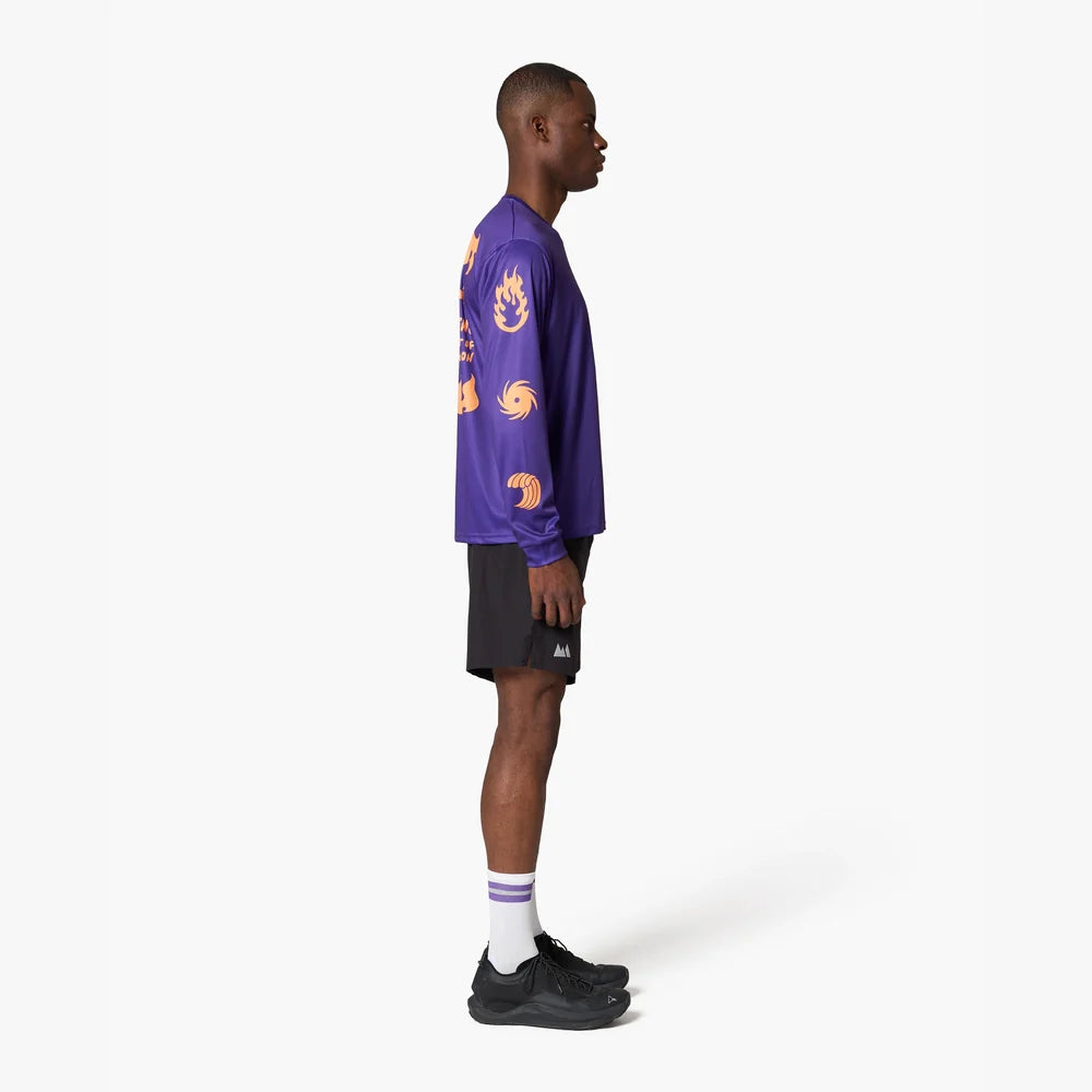 Camiseta manga larga de running Wild Tee Apocalypse Running Club, color Purple – vista 12