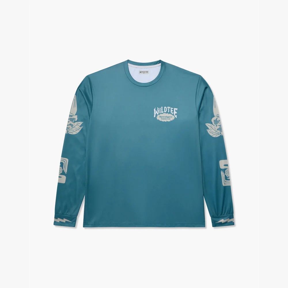 Camiseta manga larga de running Wild Tee Trail Wanderer, color Lead